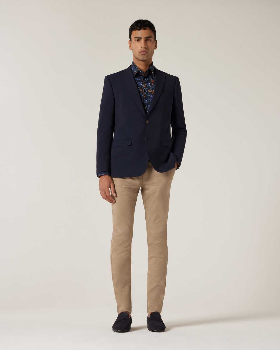 Slim Stretch Fit Premium Italian Floral Print Long Sleeve Shirt, , hi-res